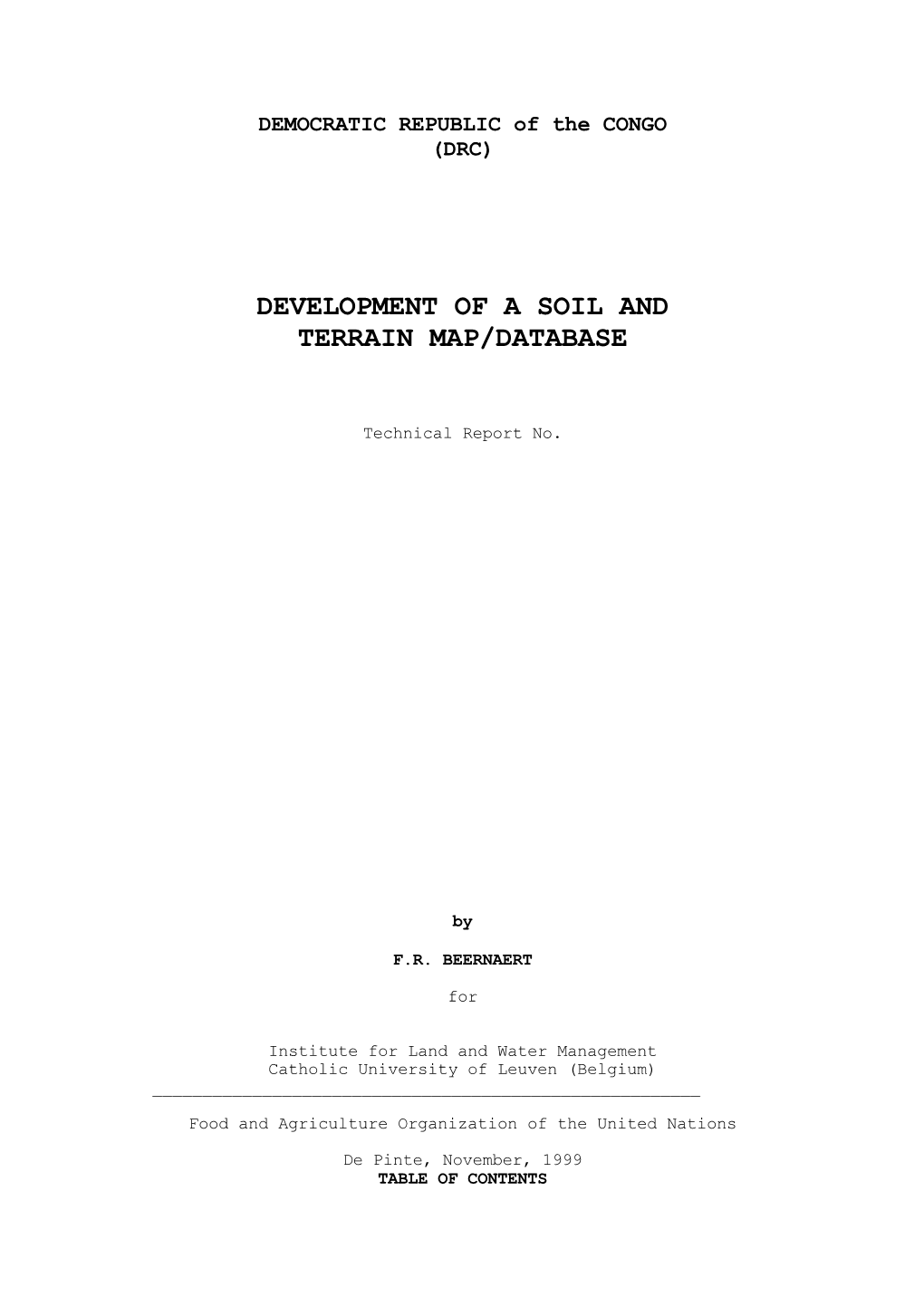 Development of a Soil and Terrain Map/Database