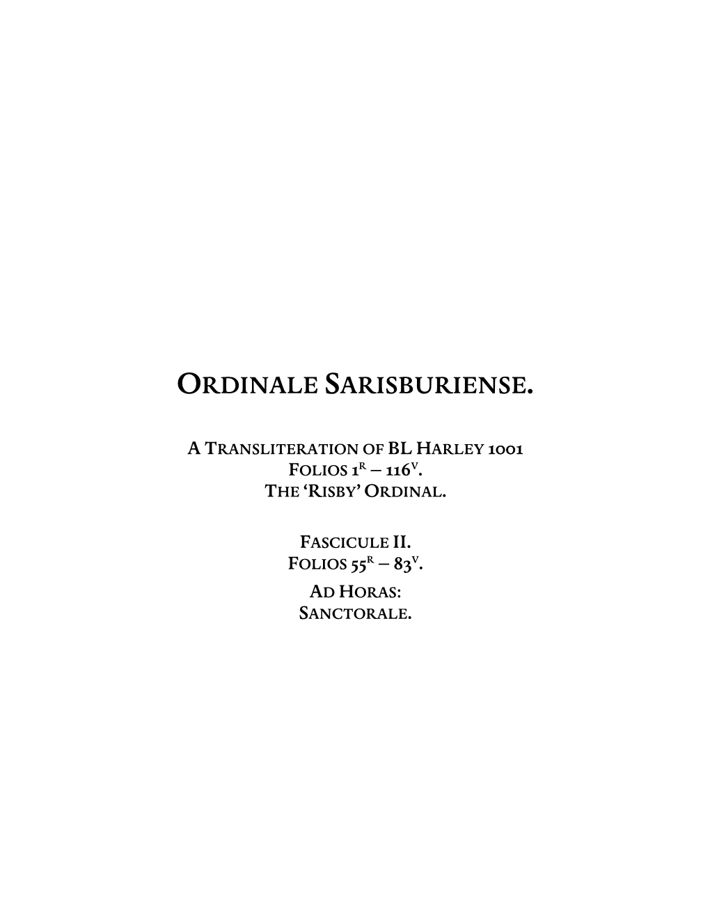 Ordinale Sarisburiense
