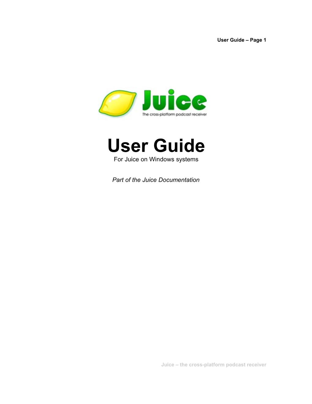User Guide – Page 1
