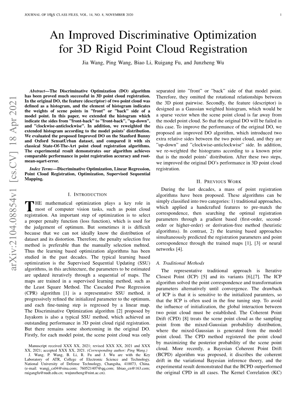 An Improved Discriminative Optimization for 3D Rigid Point Cloud Registration