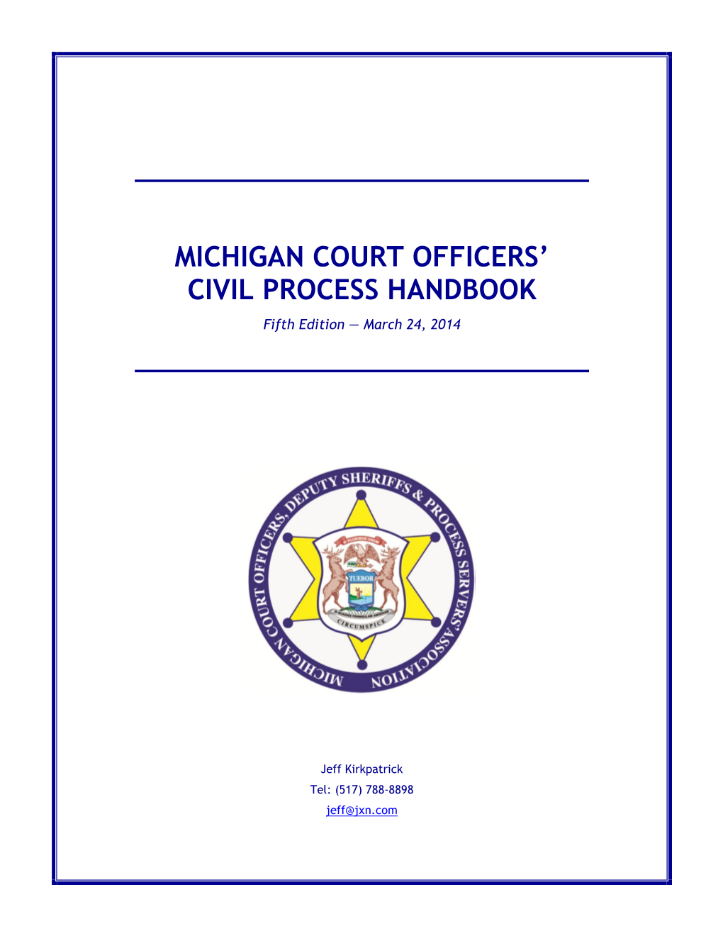 Michigan Court Officers' Civil Process Handbook