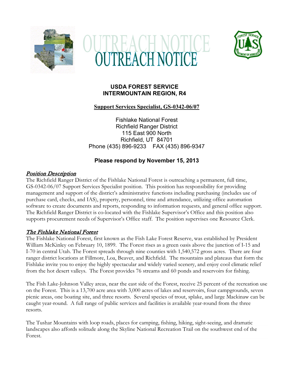 Position Outreach Announcement