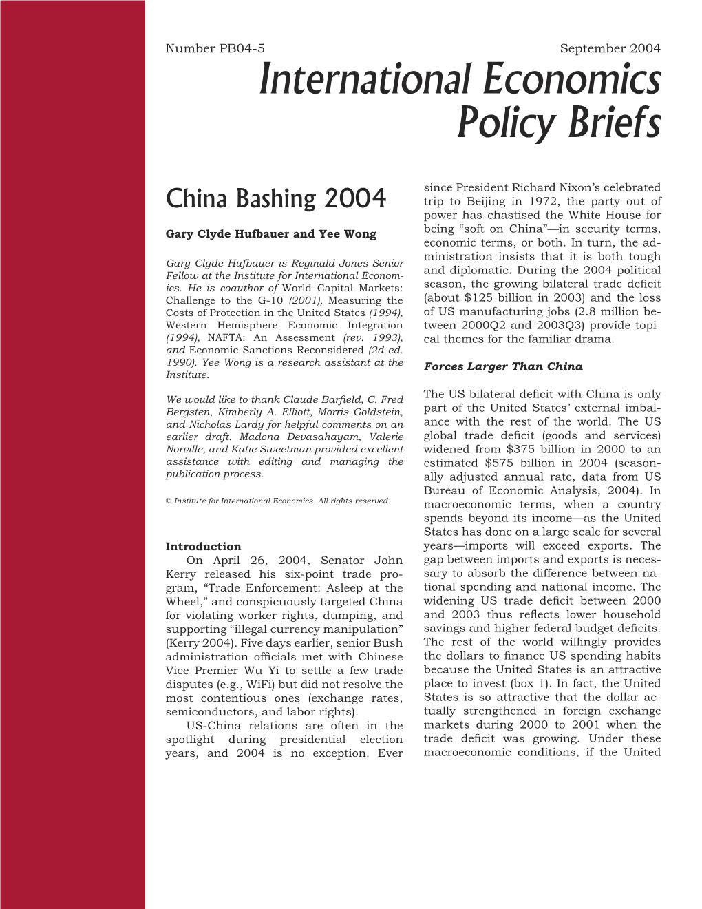 China Bashing 2004