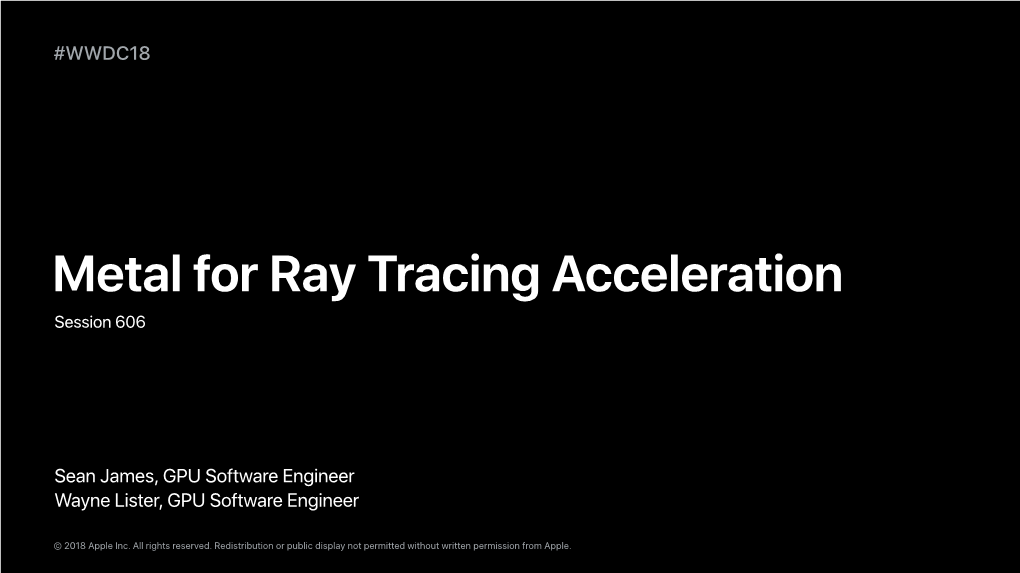 Ray Tracing Acceleration