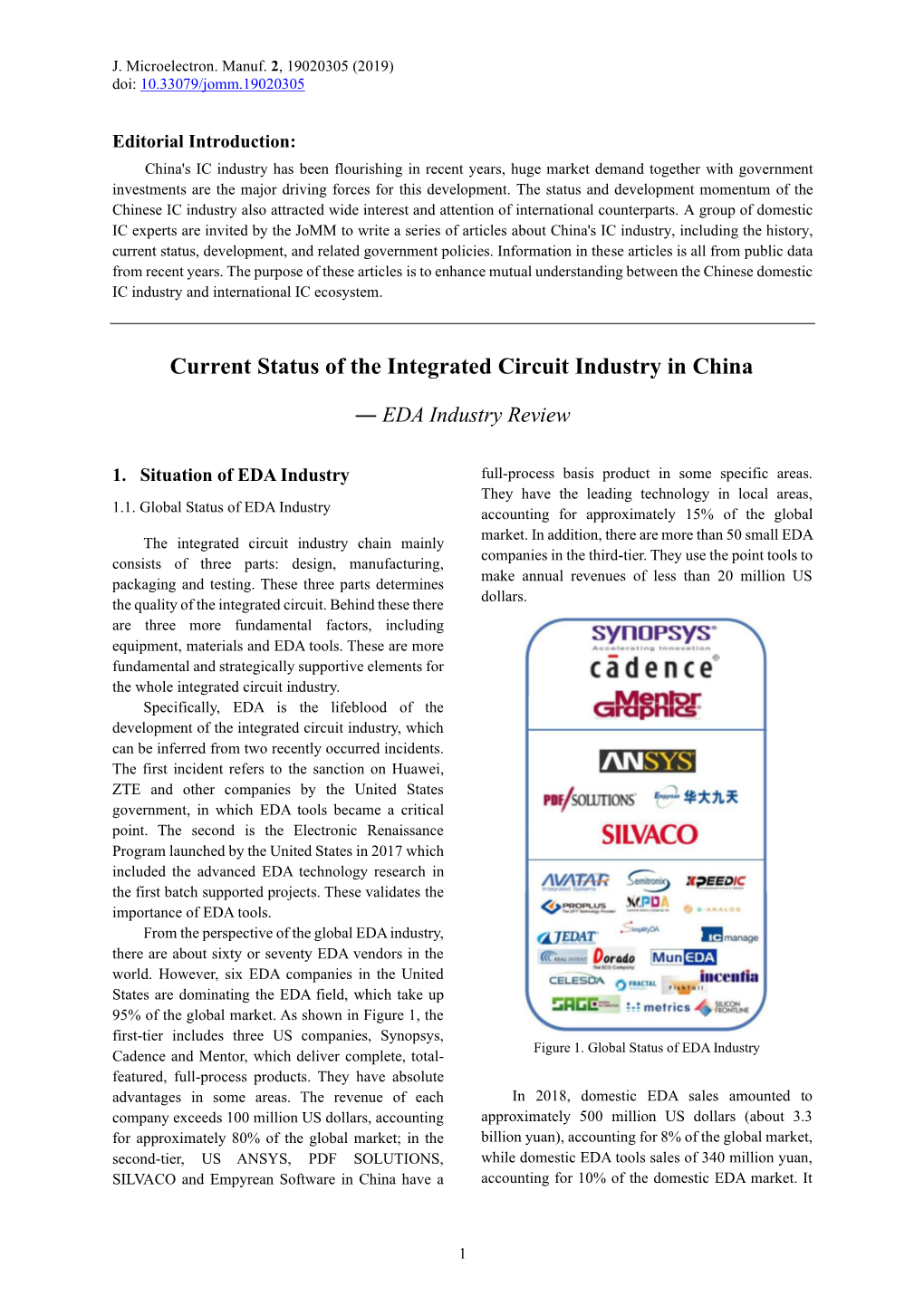 Current Status of the Integrated Circuit Industry in China