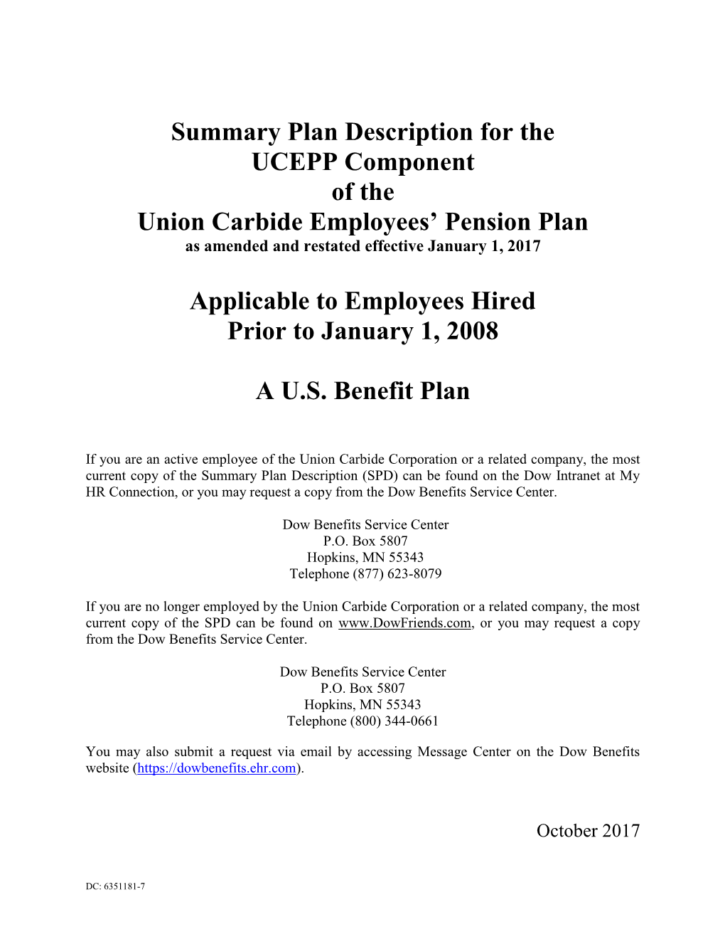 Union Carbide Employees' Pension Plan