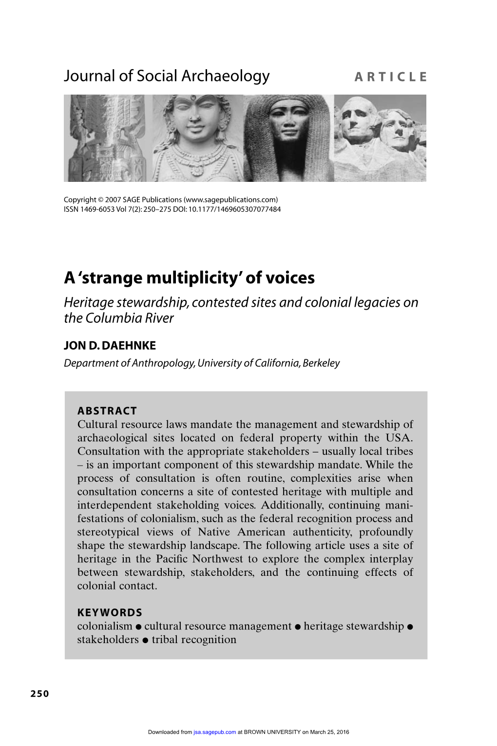 A 'Strange Multiplicity' of Voices