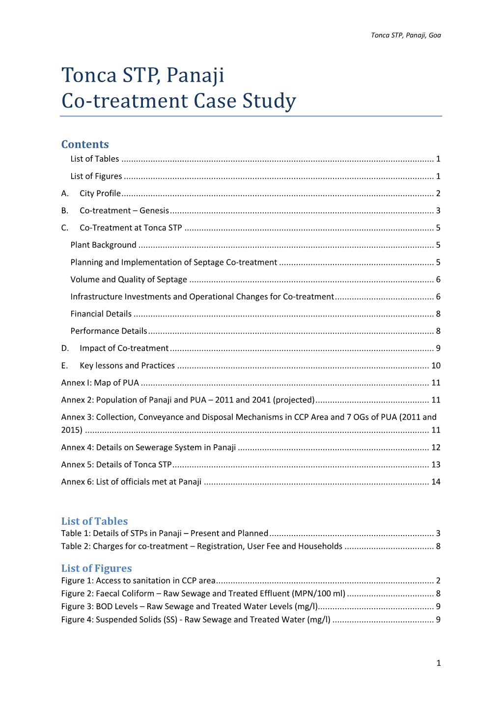 Tonca STP, Panaji Co-Treatment Case Study