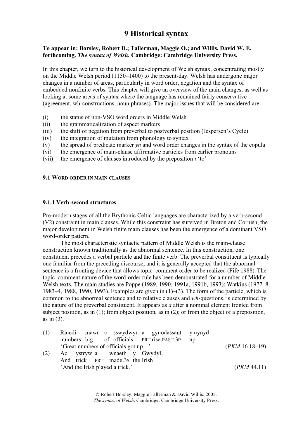 9 Historical Syntax