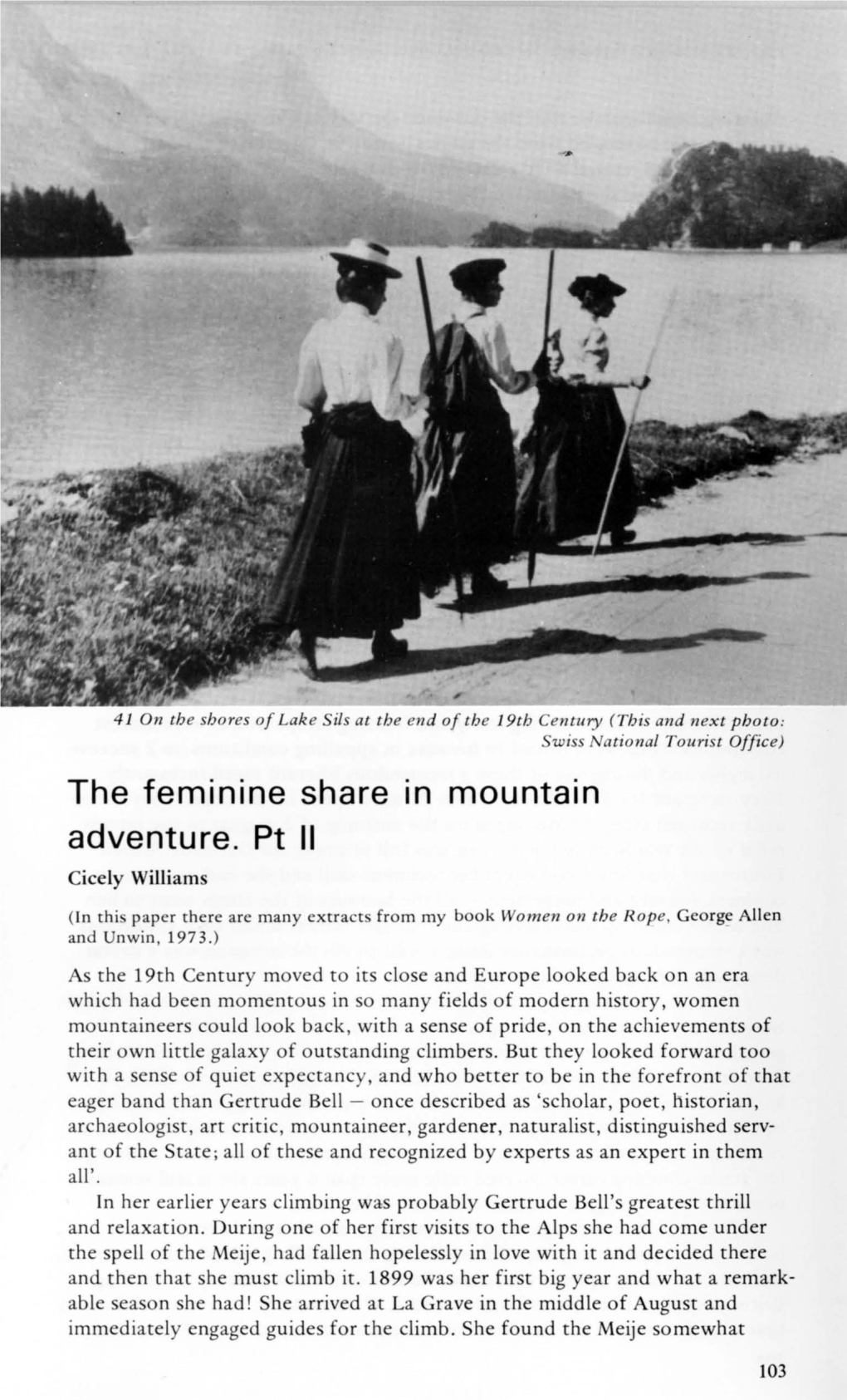 The Feminine Share in Mountain Adventure Ptii