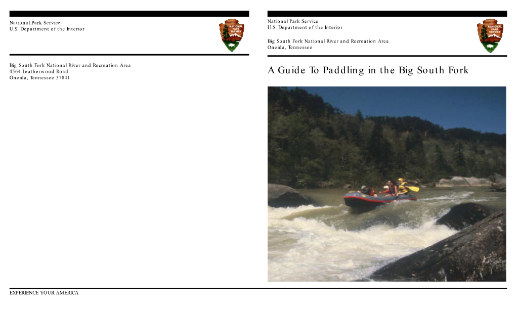 A Guide to Paddling in the Big South Fork Oneida, Tennessee 37841