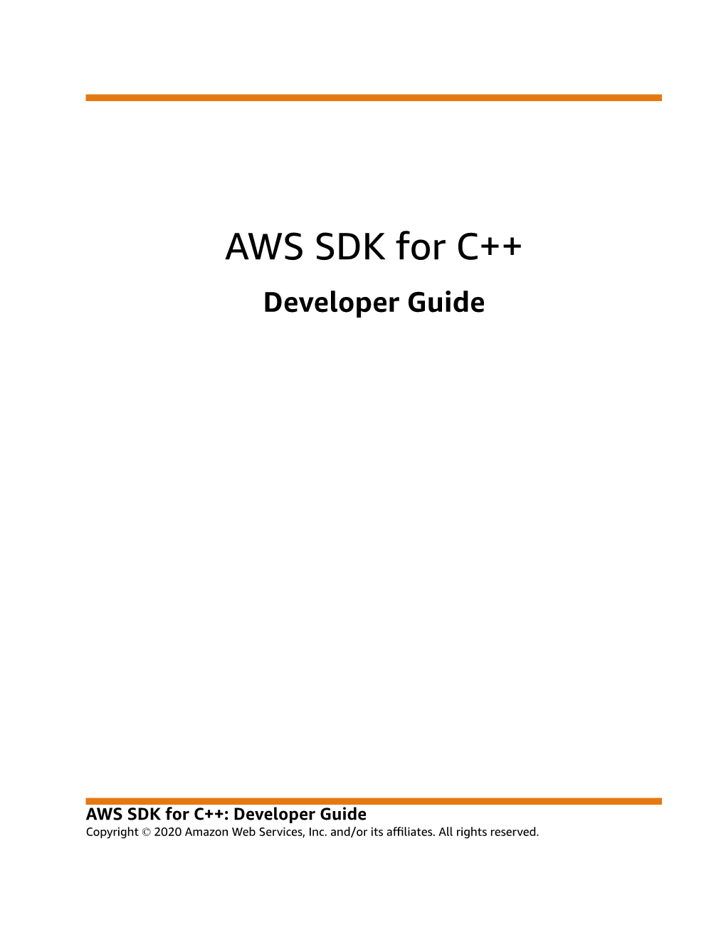 AWS SDK for C++ Developer Guide