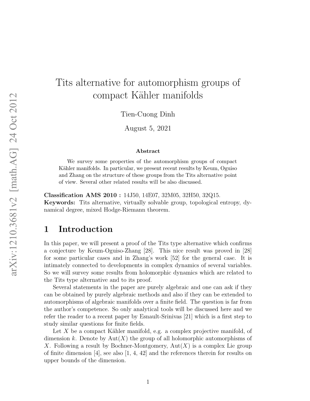 Tits Alternative for Automorphism Groups of Compact Kähler Manifolds