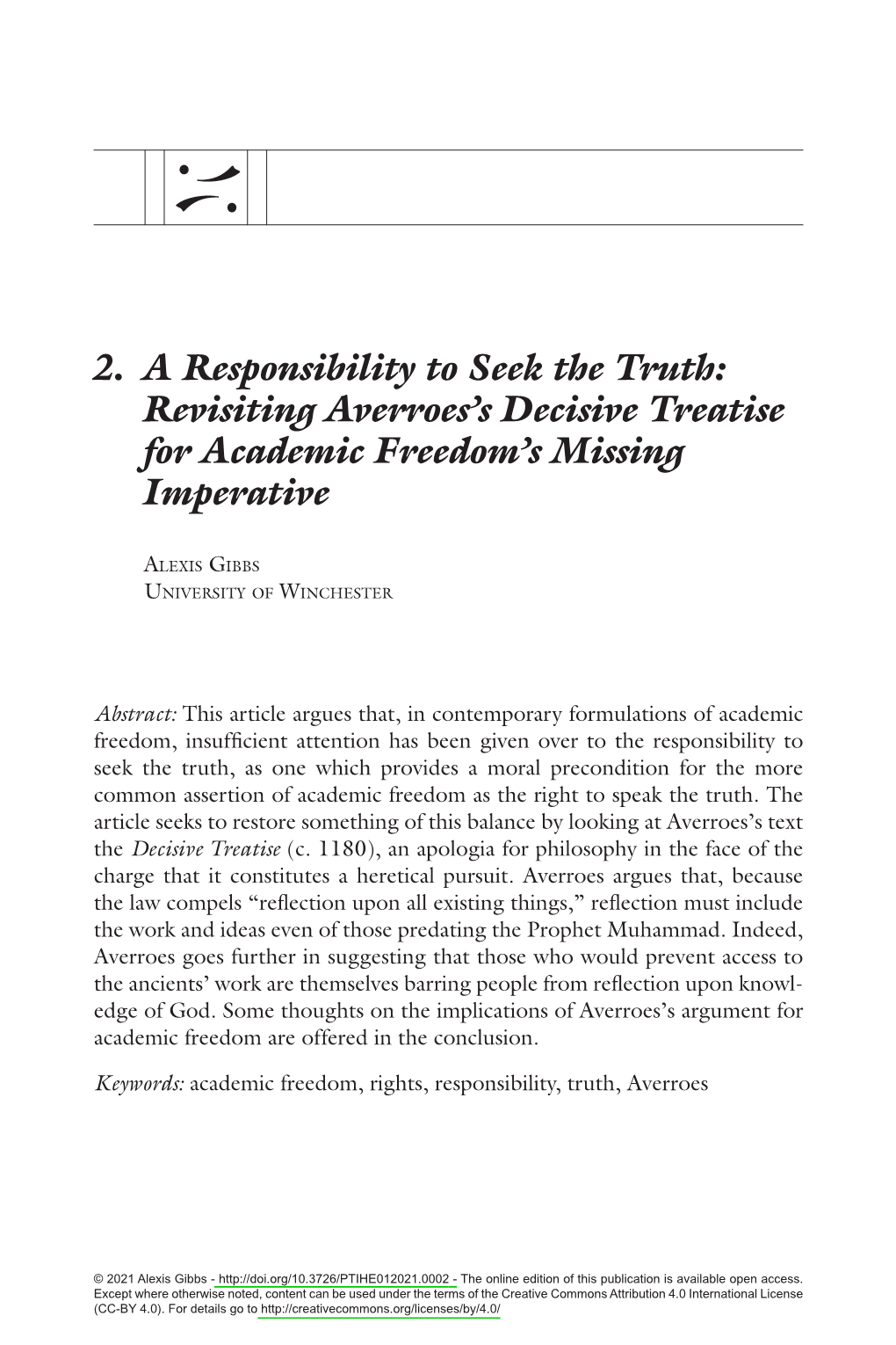 <I>Decisive Treatise</I> for Academic Freedomâ