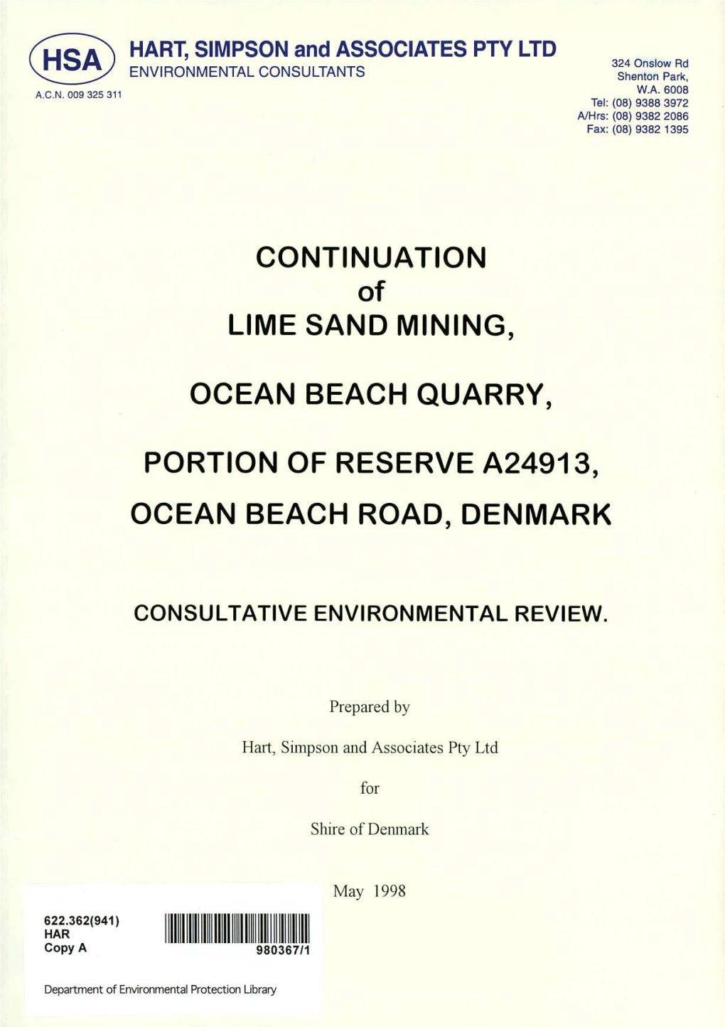 CONTINUATION Roil LIME SAND MINING, OCEAN BEACH