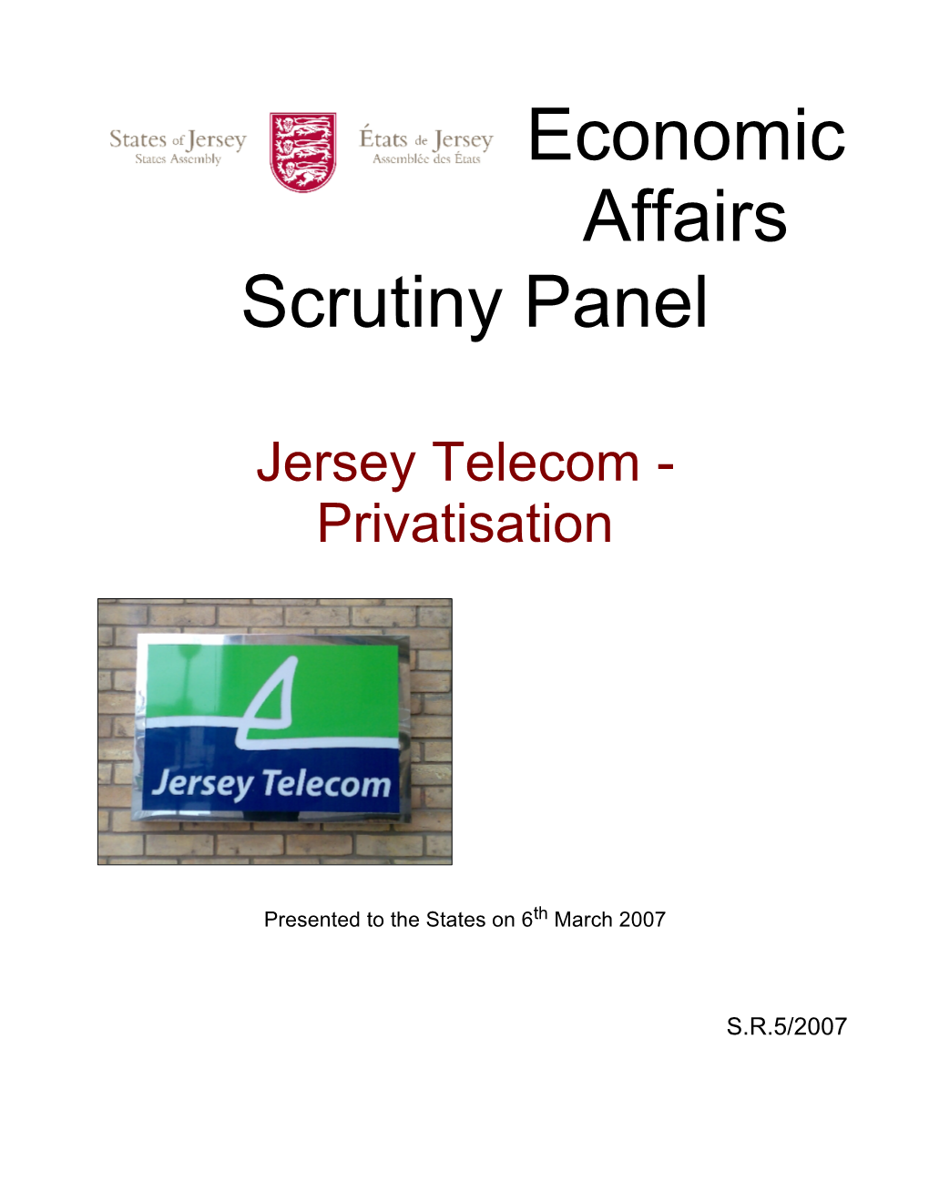 Economic Affairs Panel-Jersey Telecom Privatisation