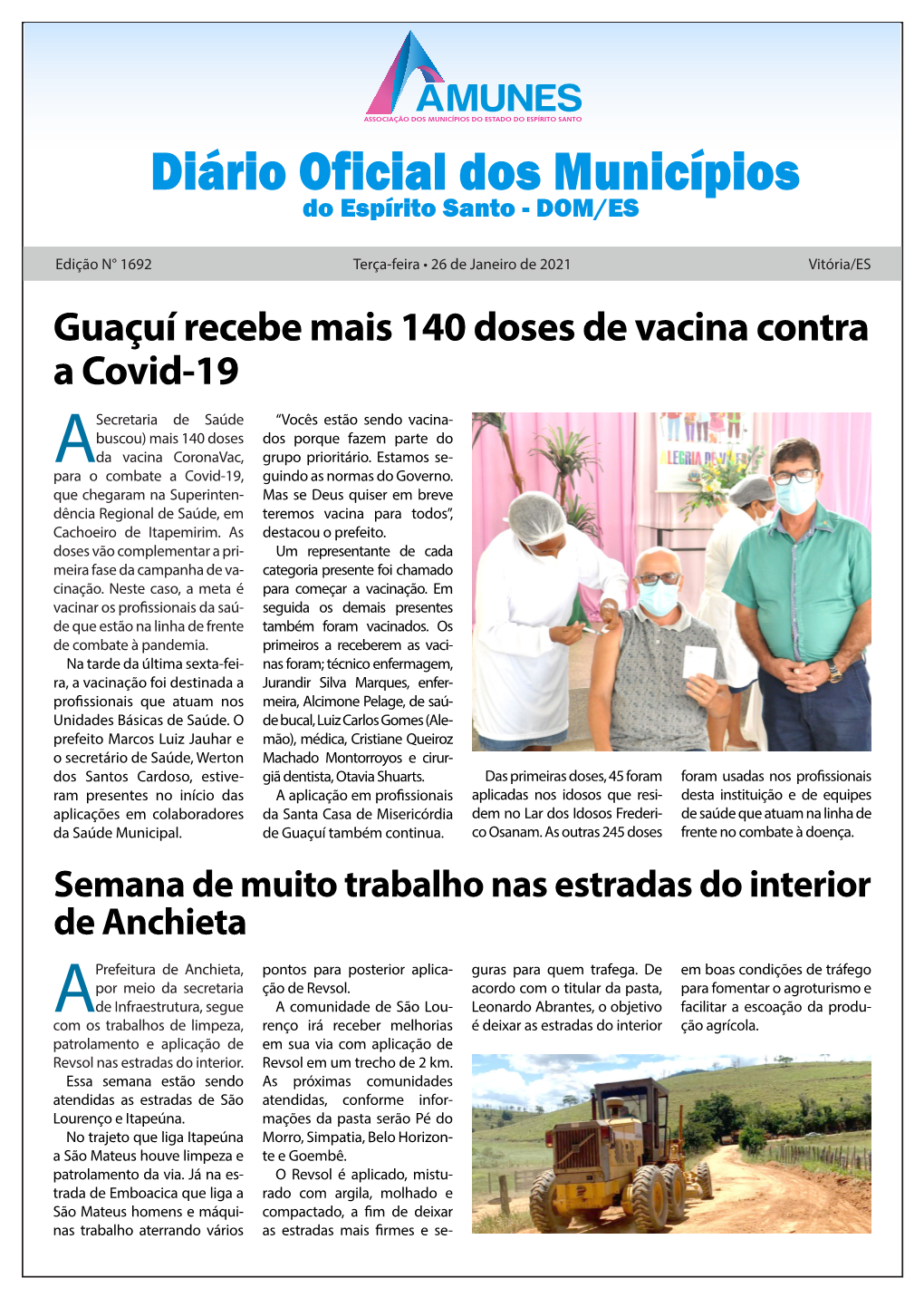Guaçuí Recebe Mais 140 Doses De Vacina Contra a Covid-19