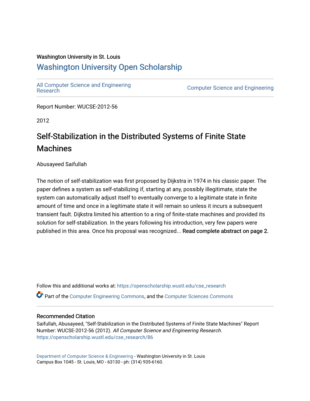 Self-Stabilization in the Distributed Systems of Finite State Machines