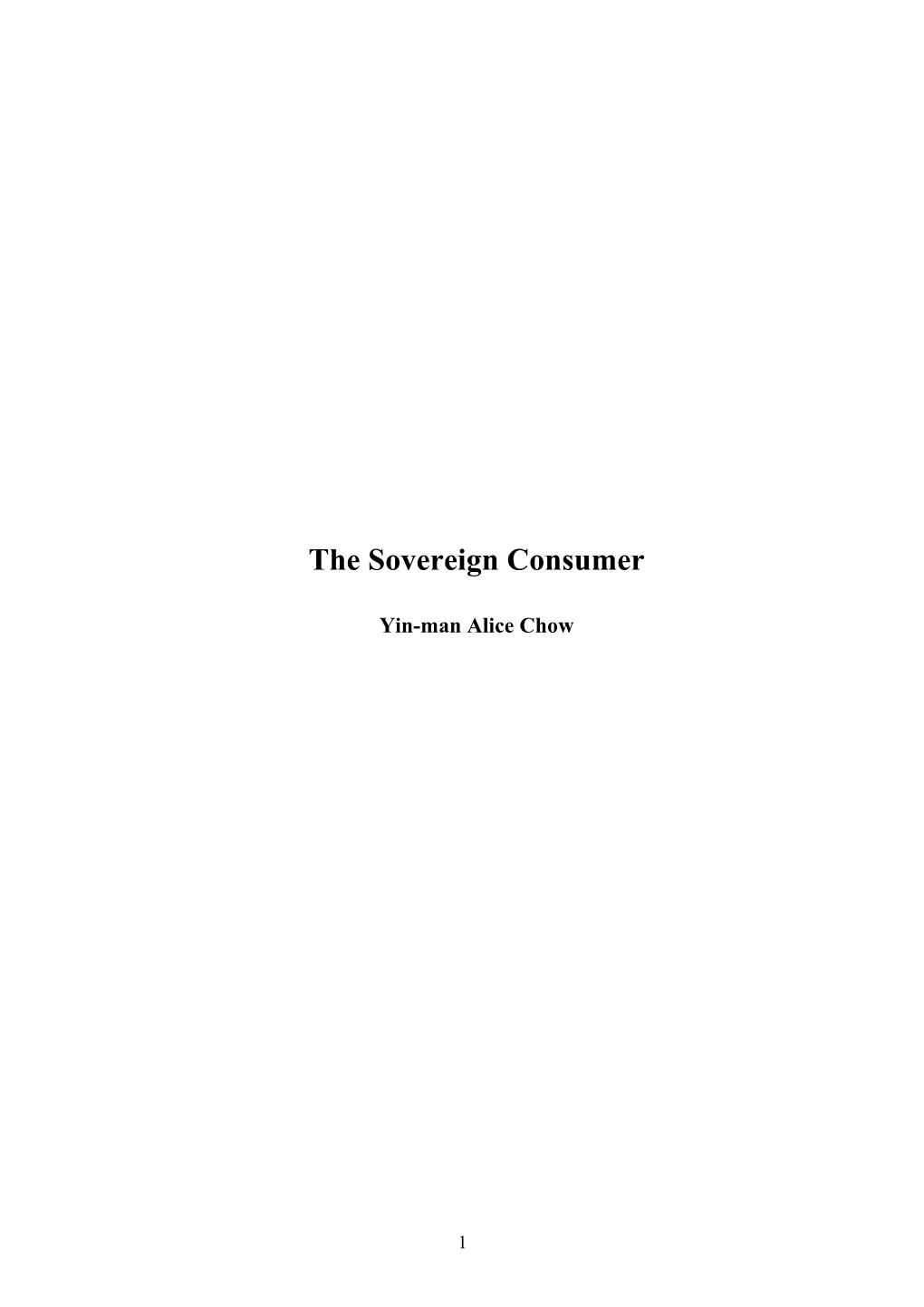 The Sovereign Consumer