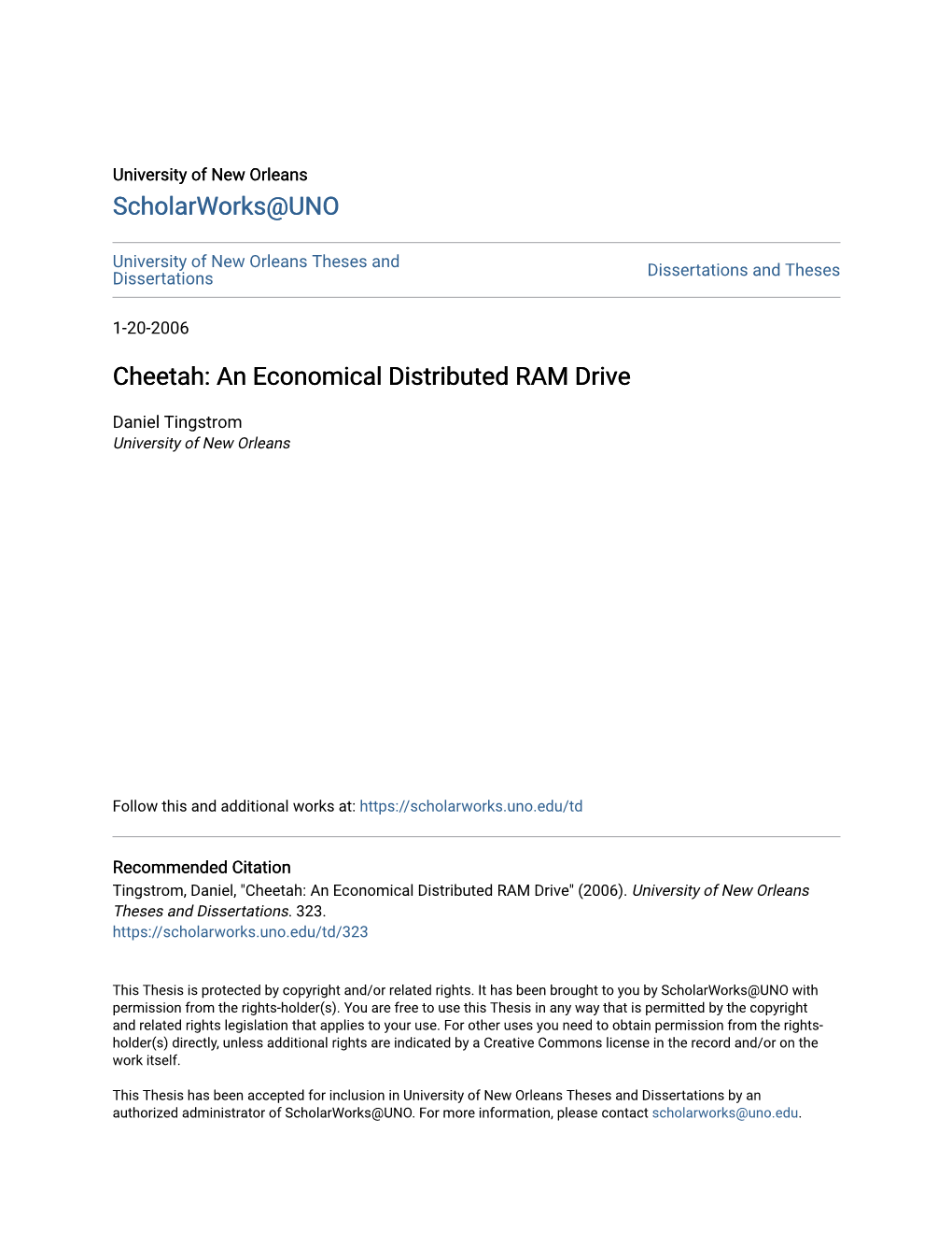 An Economical Distributed RAM Drive