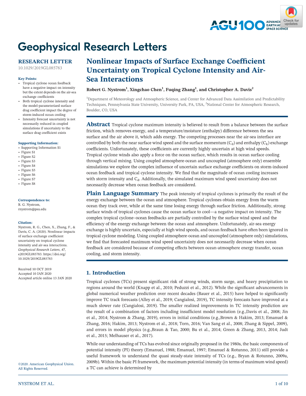 Nonlinear Impacts of Surface Exchange Coefficient