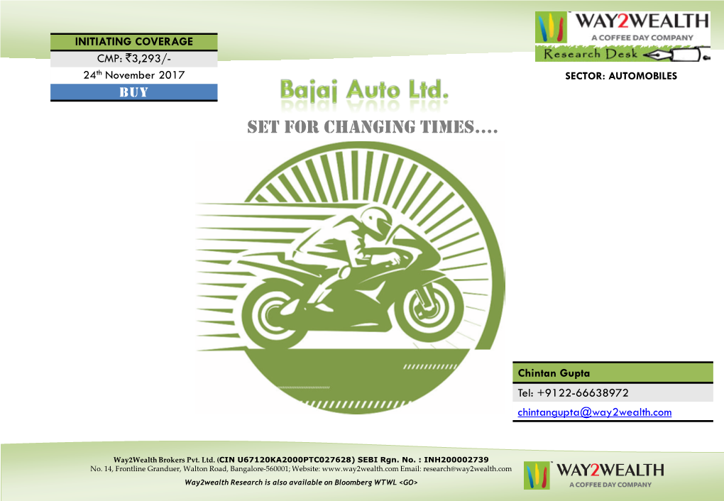 Investment Ideas Bajaj Auto Ltd. 24 November 2017