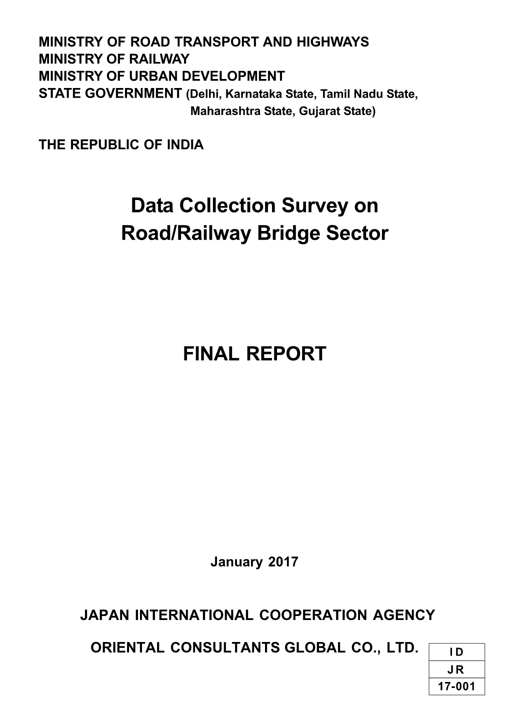 Data Collection Survey on Road/Railway Bridge Sector