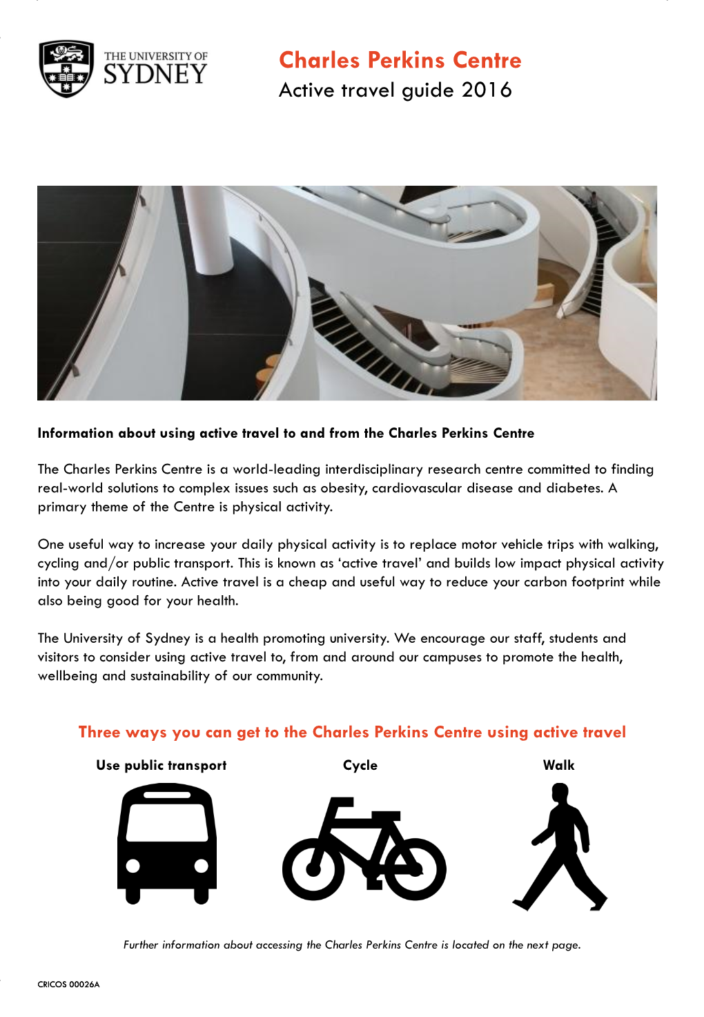 Charles Perkins Centre Active Travel Guide 2016