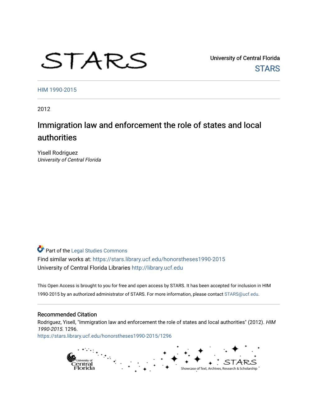 Immigration Law and Enforcement the Role of States and Local Authorities