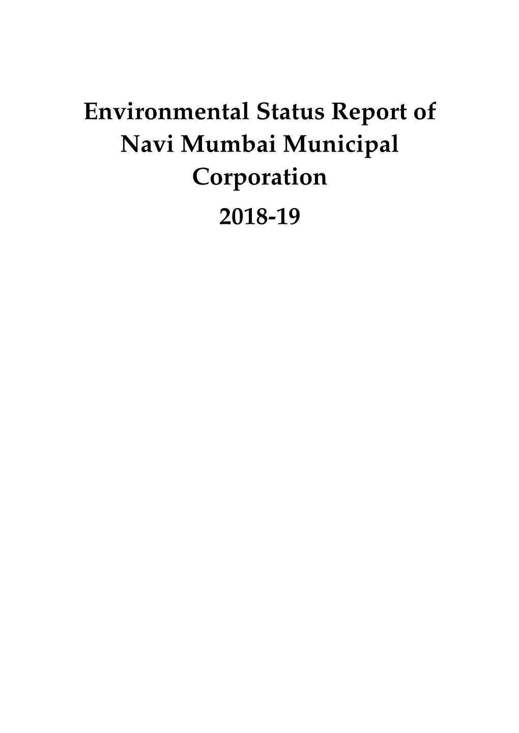 Environmental Status Report of Navi Mumbai Municipal Corporation 2018-19