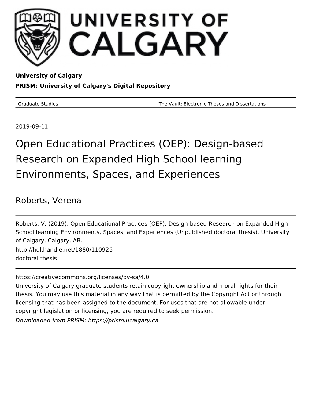 Open Educational Practices (OEP): Design-Based Research on Expanded High School Learning Environments, Spaces, and Experiences