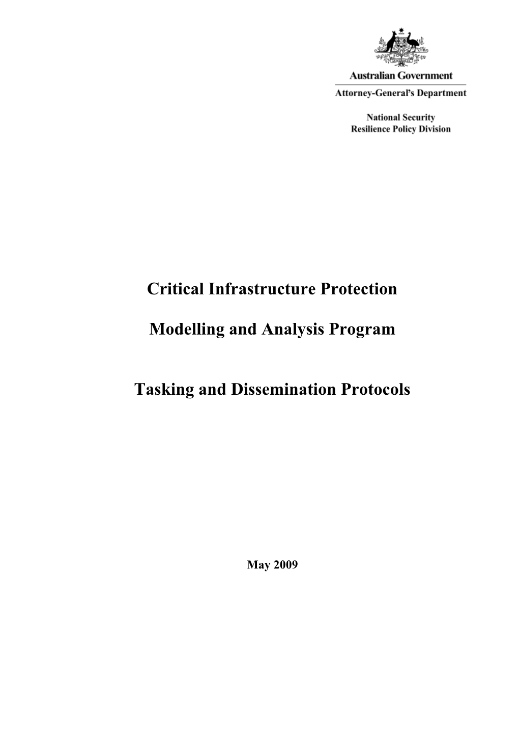 CIPMA Tasking and Dissemination Protocols DOC 394KB