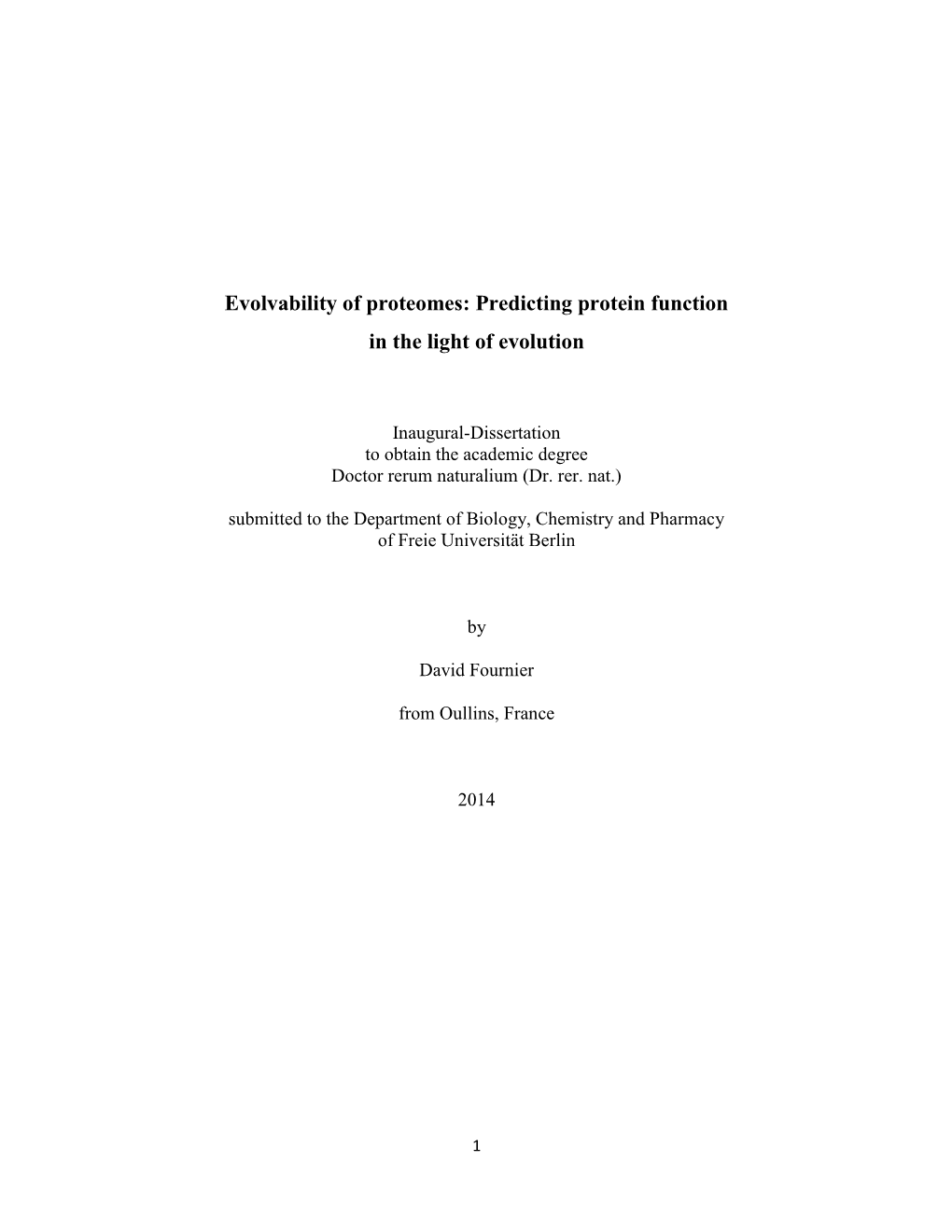 Evolvability of Proteomes: Predicting Protein Function In