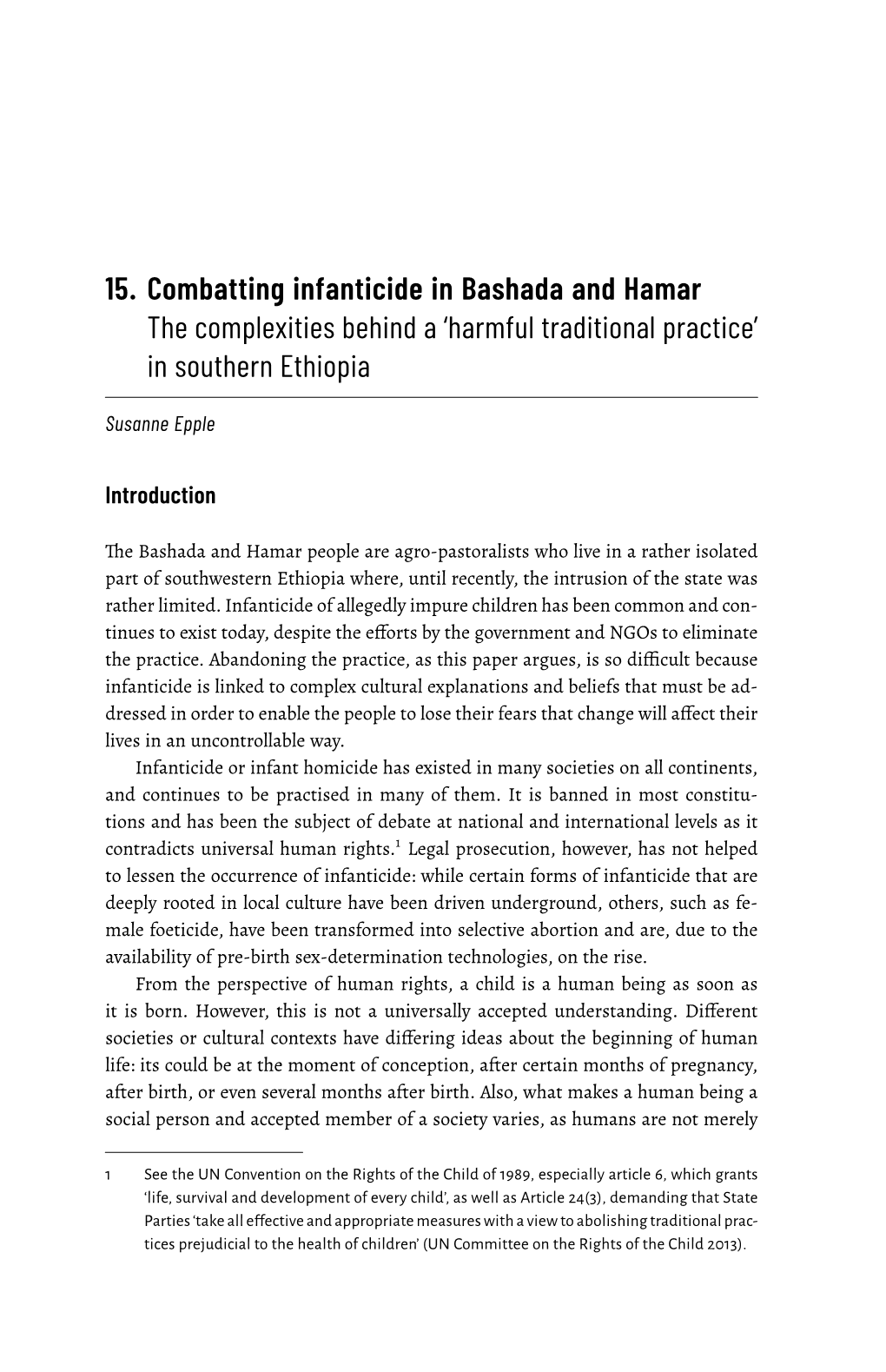 15. Combatting Infanticide in Bashada and Hamar the Complexities Behind a ‘Harmful Traditional Practice’ in Southern Ethiopia