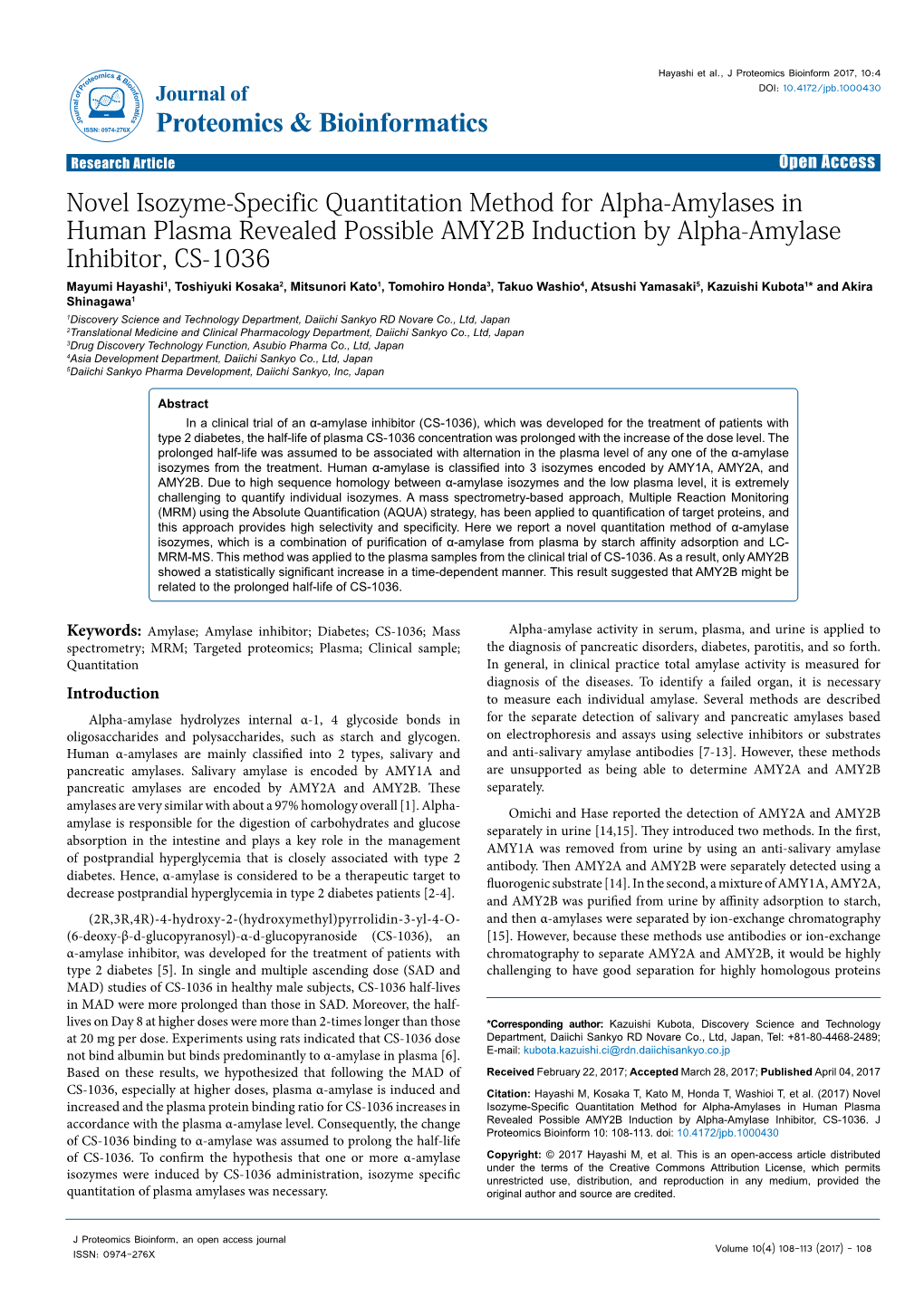 Novel Isozyme-Specific Quantitation Method for Alpha-Amylases In