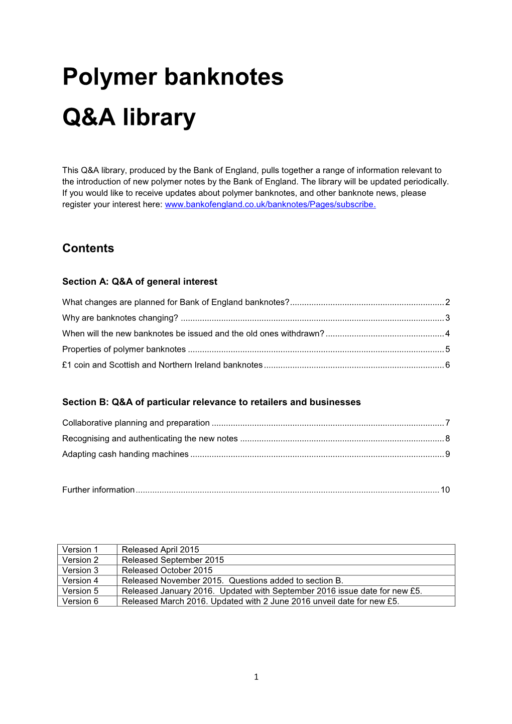 Polymer Banknotes Q&A Library