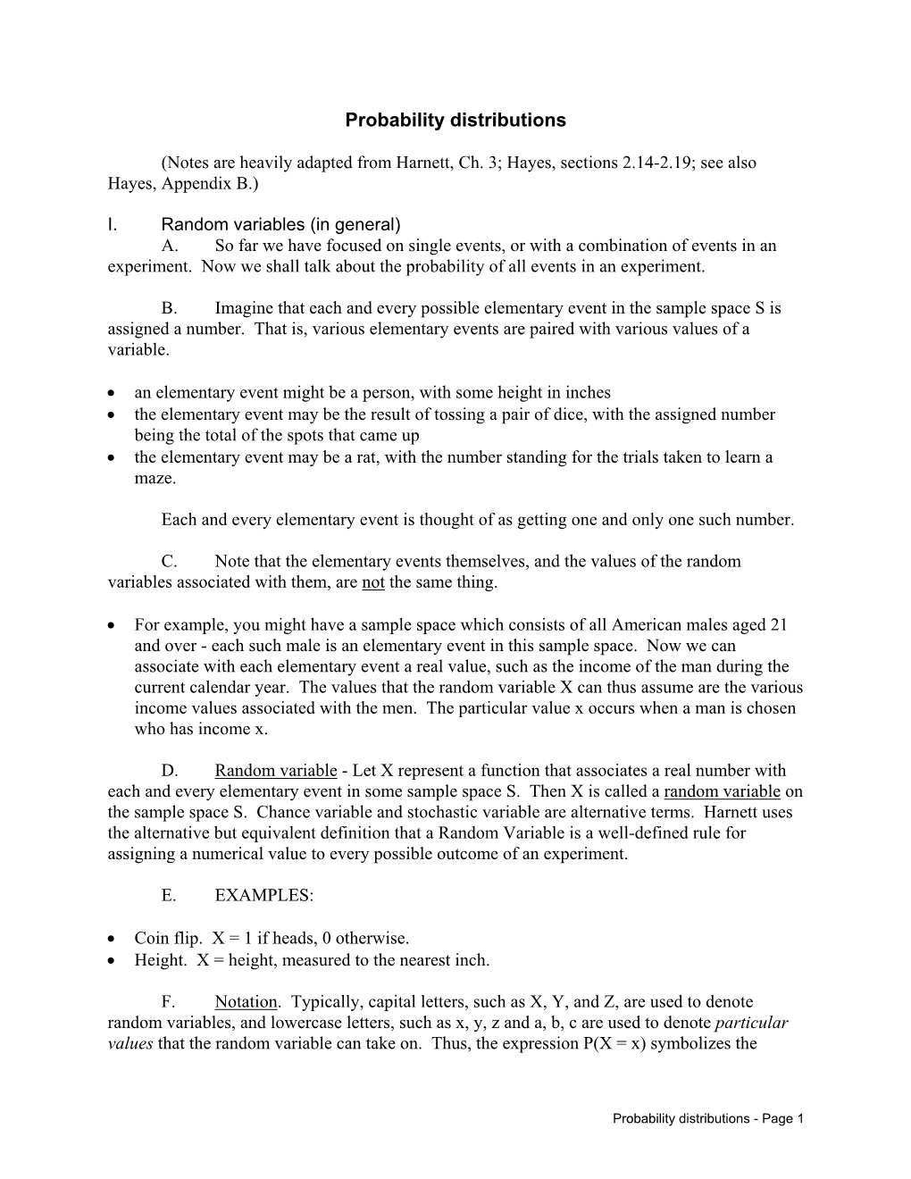 Probability Distributions