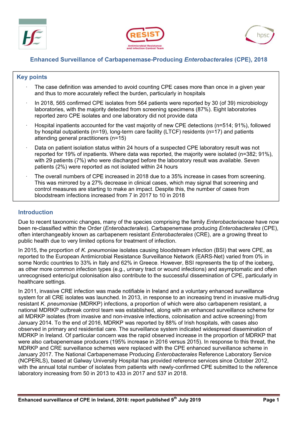 CPE Enhanced Surveillance Report 2018.Pdf