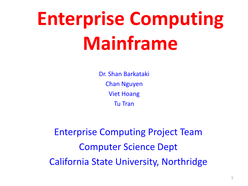 Enterprise Computing Mainframe