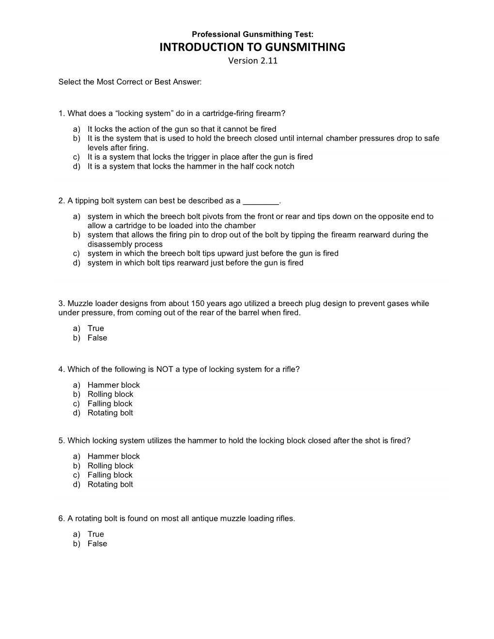 INTRODUCTION to GUNSMITHING Version 2.11