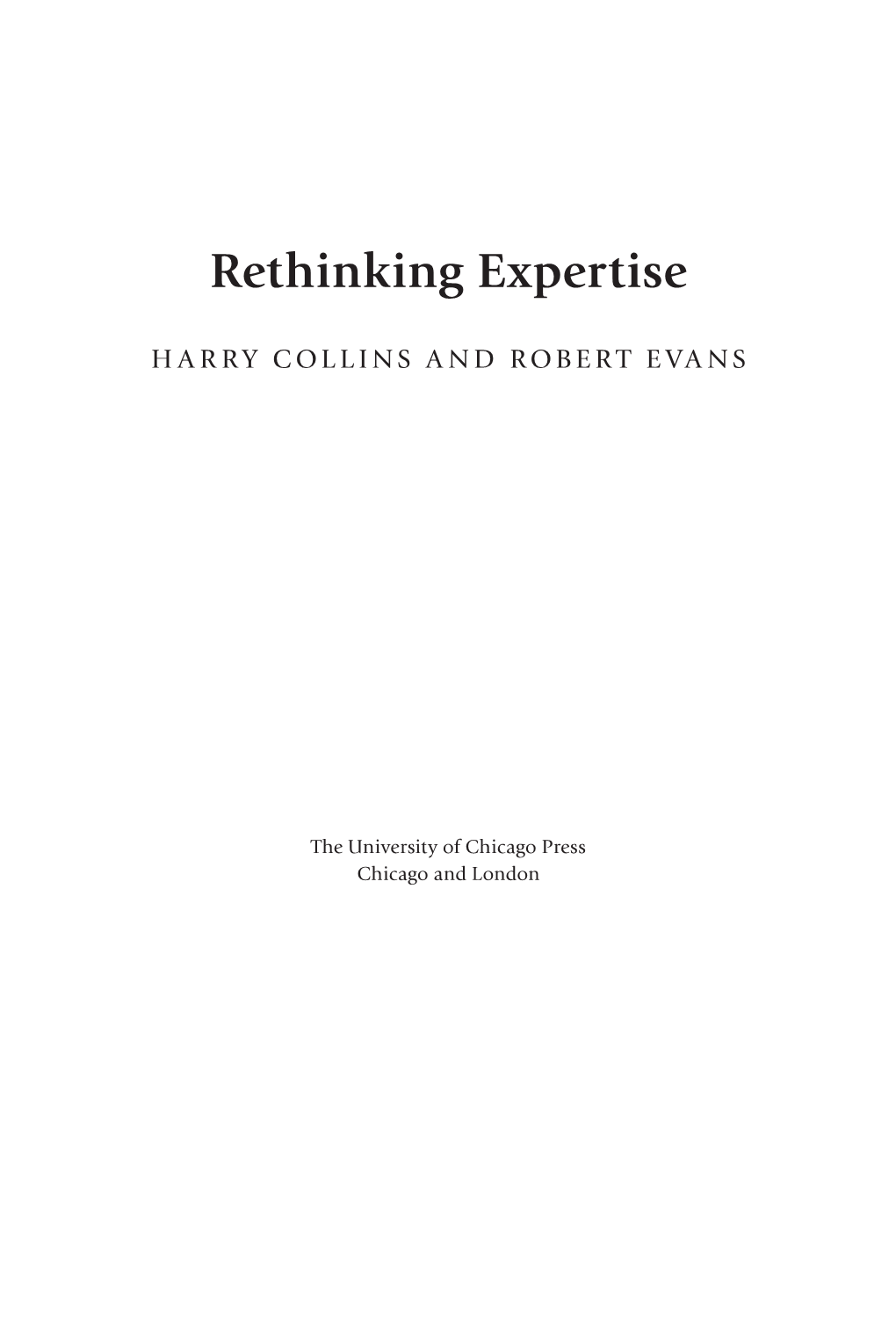 Rethinking Expertise