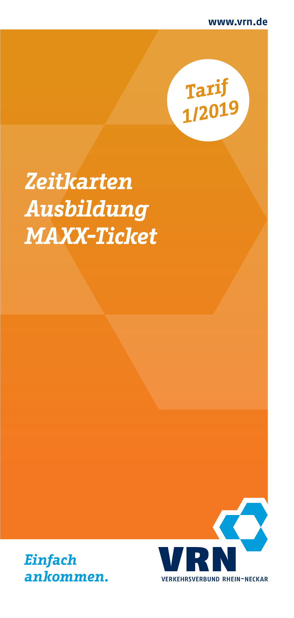 Zeitkarten Ausbildung MAXX-Ticket VP-Nr.: 5022 19 5022 VP-Nr