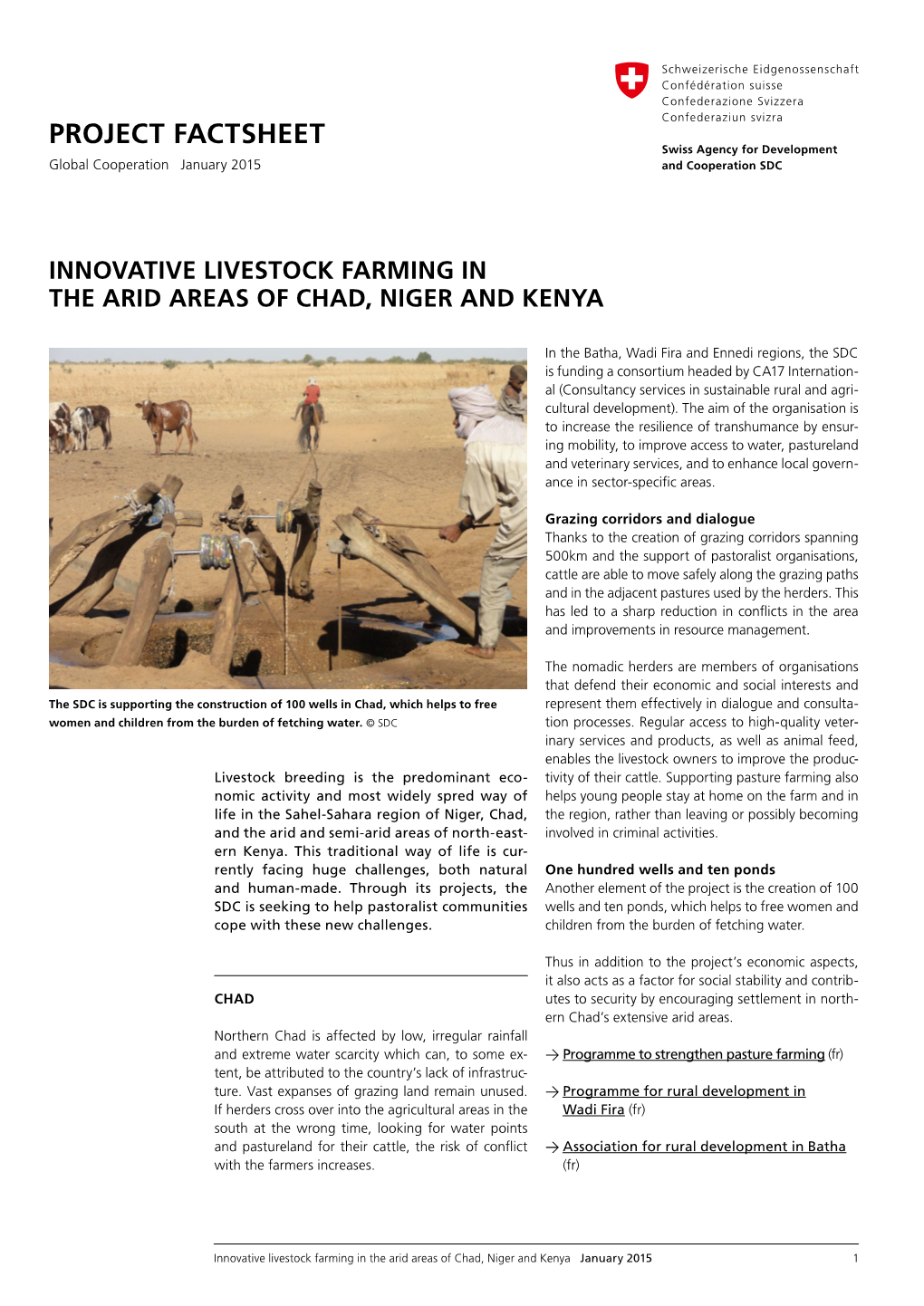 Innovative Livestock Farming in the Arid Areas of Chad, Niger and Kenya