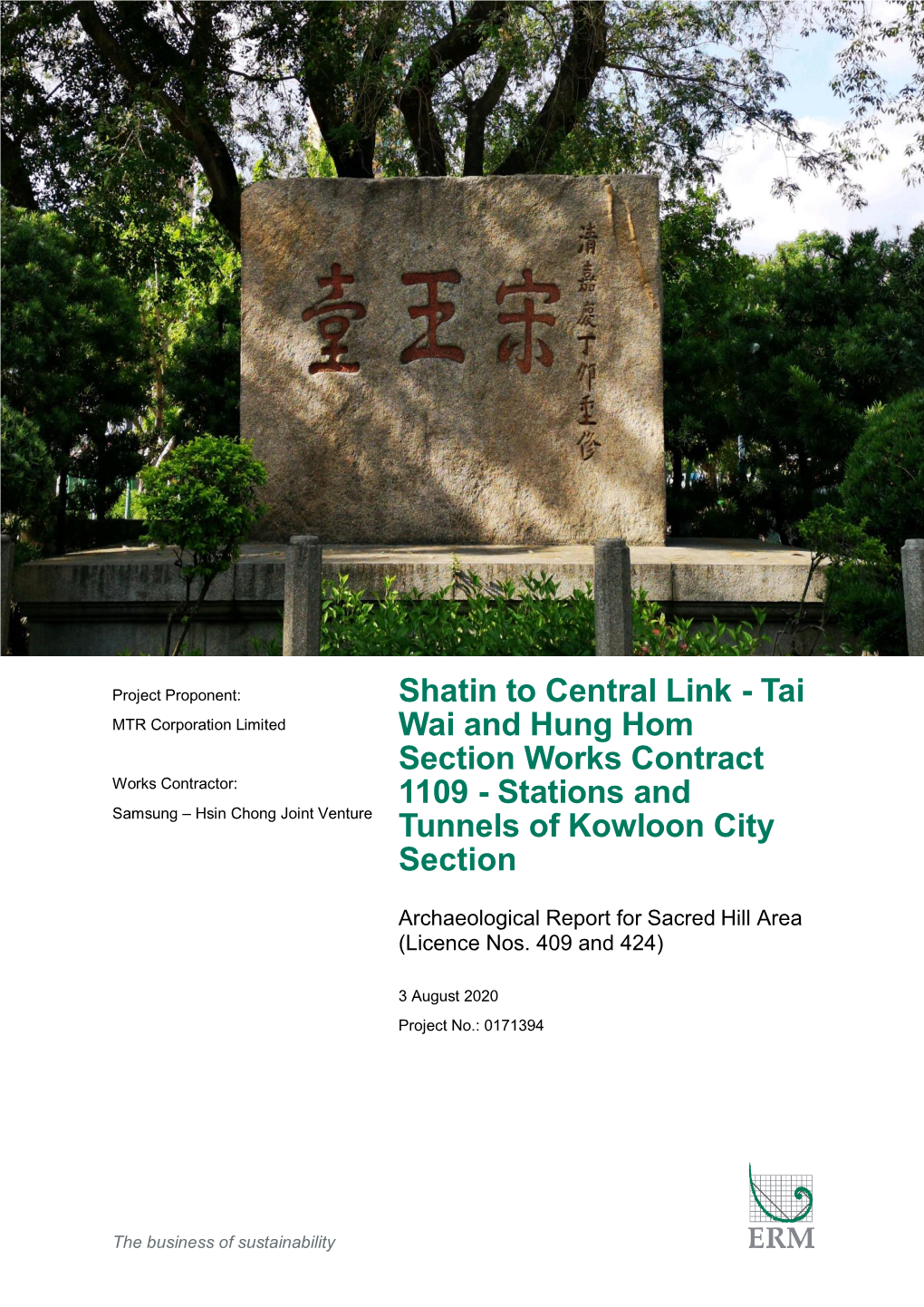 Tai Wai and Hung Hom Section Works Contract 1109