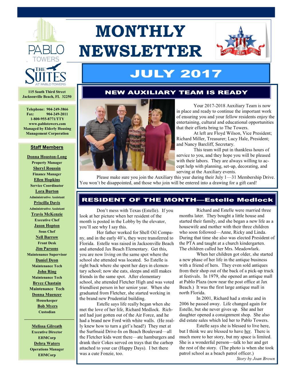 Monthly Newsletter