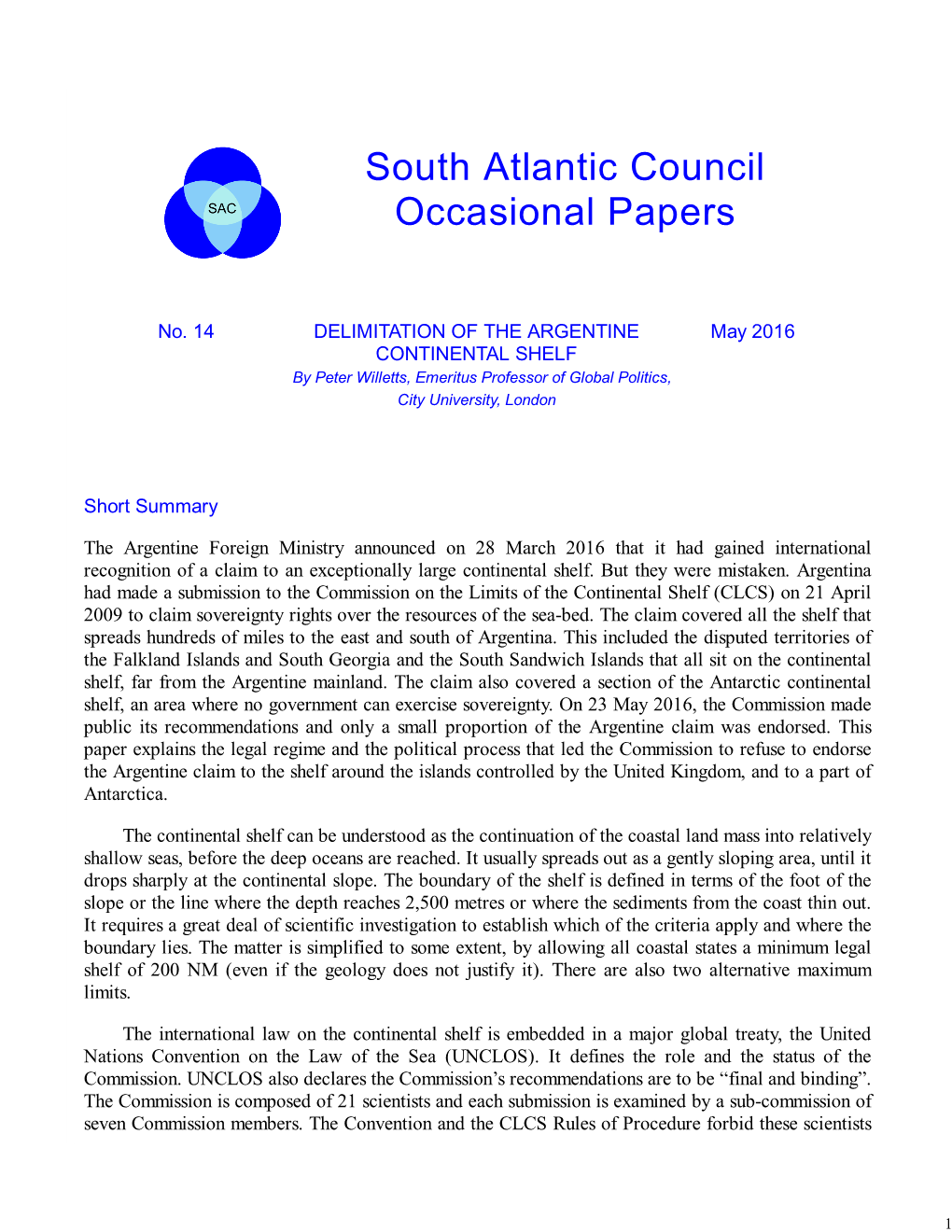 South Atlantic Council Occasional Paper No. 14