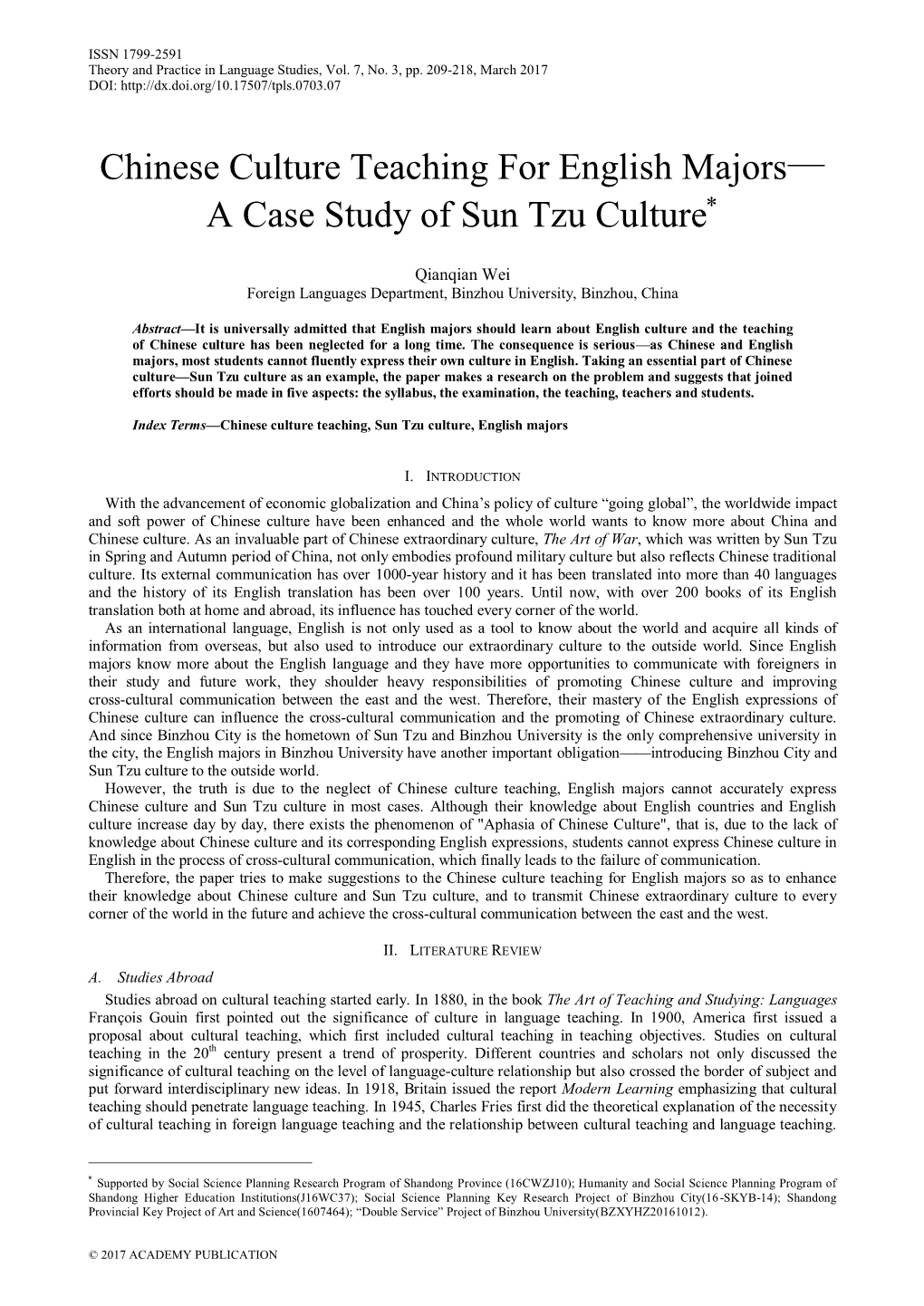 A Case Study of Sun Tzu Culture