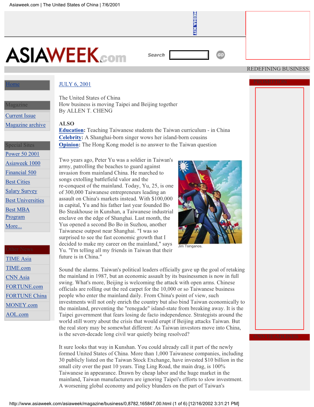 Asiaweek.Com | the United States of China | 7/6/2001