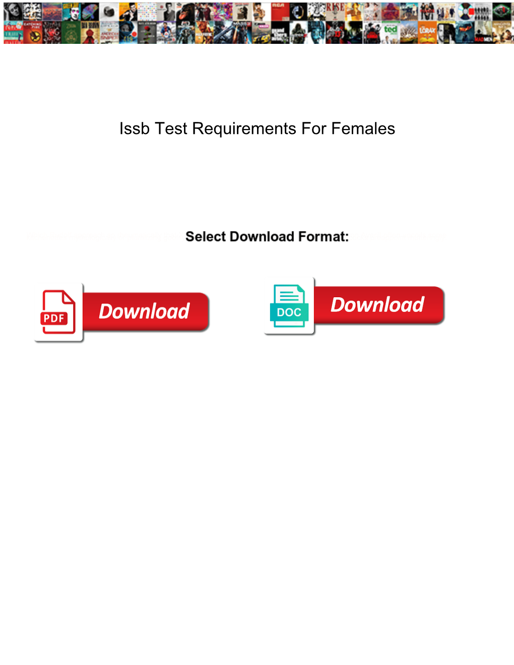 Issb Test Requirements for Females