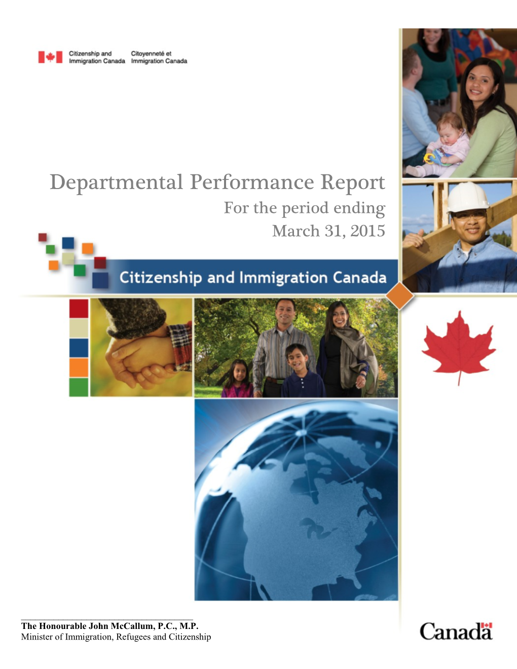 Departmental Performance Report for the Period Ending March 31, 2015